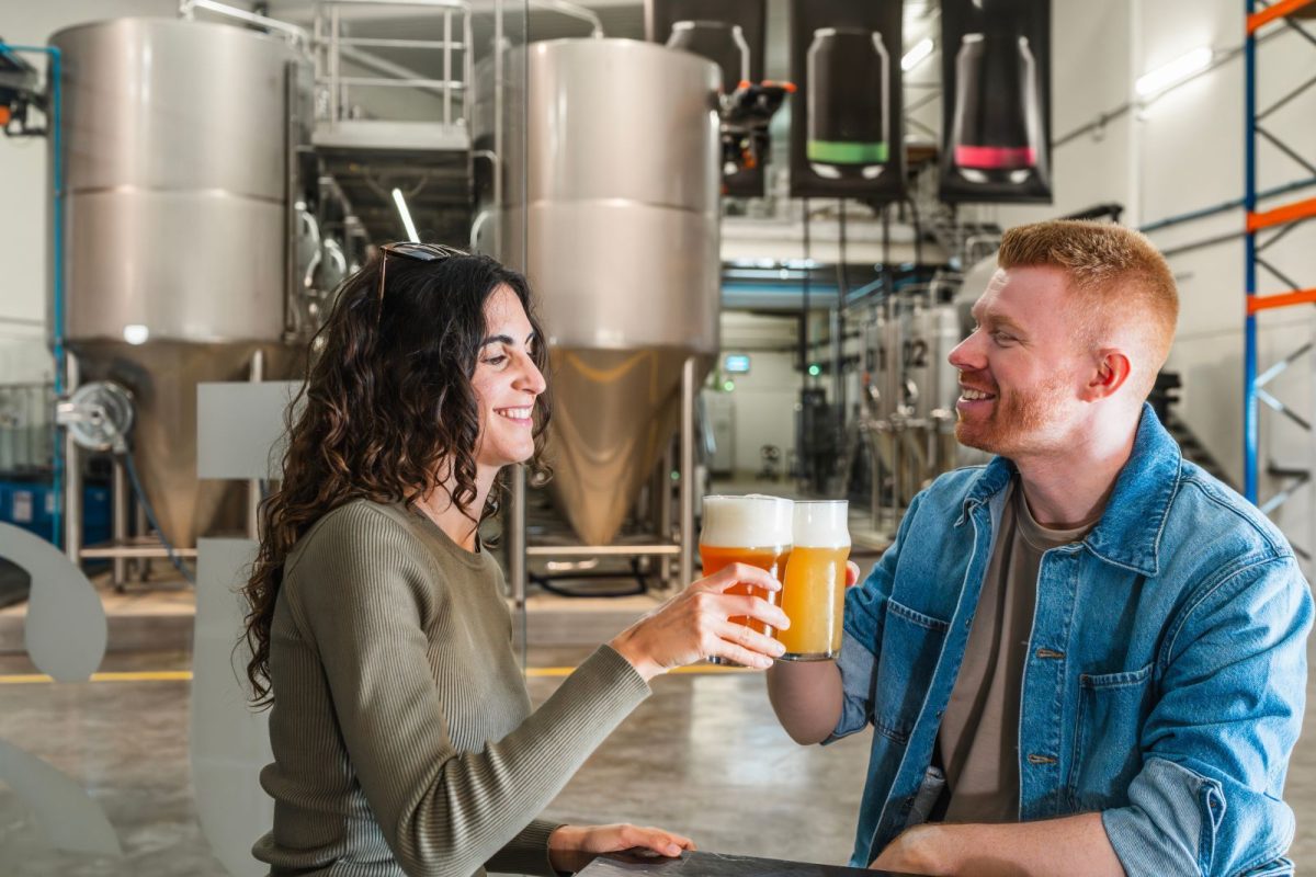 couple in Asheville brewery