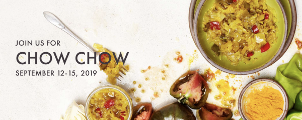"Join us for Chow Chow September 12-15, 2019" sign