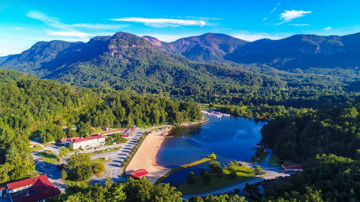 aerial view of lake lure NC