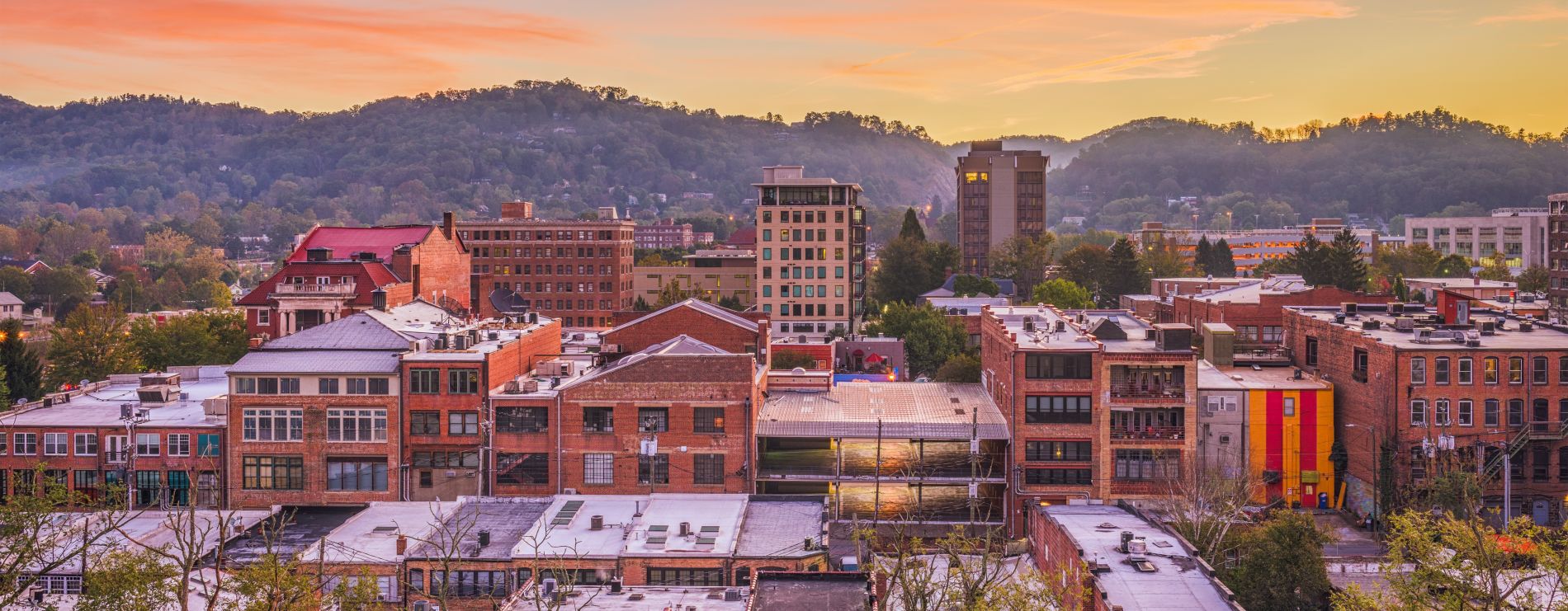 downtown asheville sunset