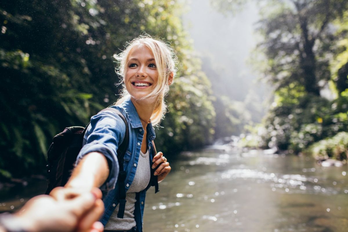 woman hiking