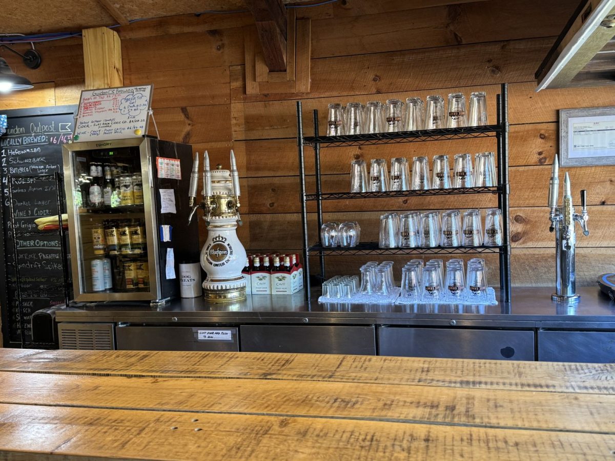 Wood bar at Guidon Brewing