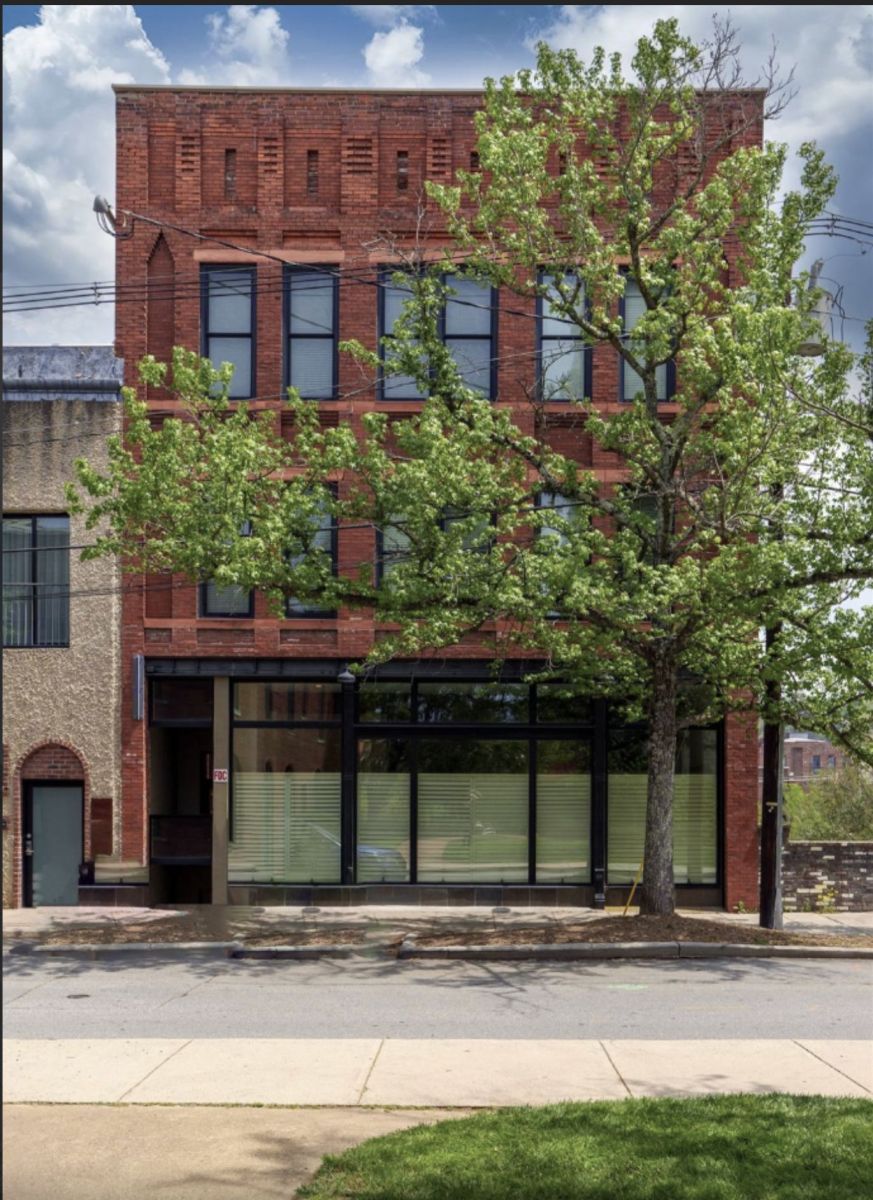 Historic 18 Church brick building in downtown Asheville, North Carolina, featuring classic early-20th-century architecture and restored luxury residences.